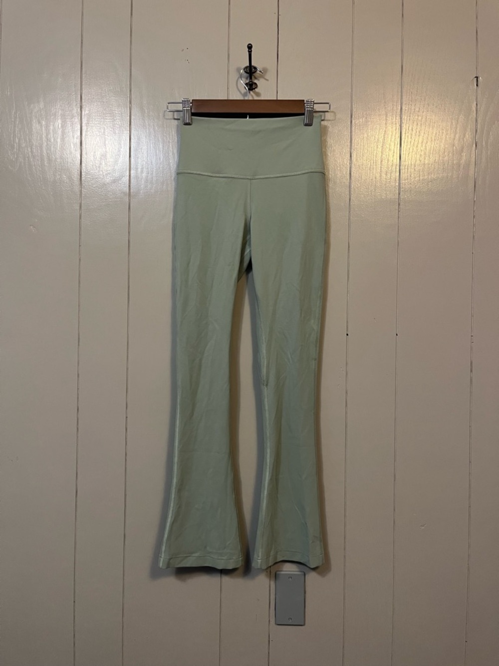 Lululemon Align High Rise Mini Flare Pant Leggings Sage Green Nulu Size 4